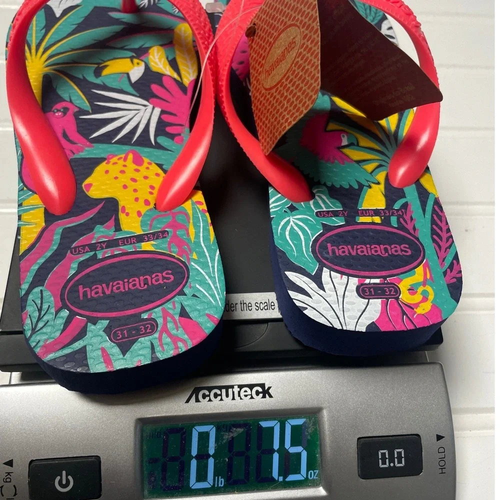 Havaianas Pink Navy Floral‎ Tropical Flip Flop Bundle Little Girls 2